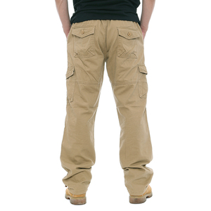 Pantalones Cargo de Lona Transpirables con Bolsillos Laterales Elásticos, Color Caqui, Estilo Urbano, Holgados, de Algodón de Alta Calidad, Personalizados, para Hombre, Venta al Por Mayor OEM - Product Image 2