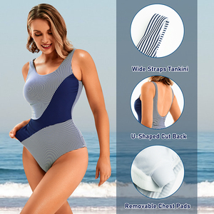 Nouveau Maillot de Bain Une Pièce Femme 2026 Sexy Col Plongeant Dos Nu Taille Haute Côtelé pour Plage et Été - Product Image 5