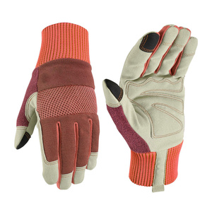 Synthetic Leather Palm and Breathable Mesh Back Mechanic Gloves Hand Protection Anti Slip Impact Resistant Work Gloves - Product Image 2