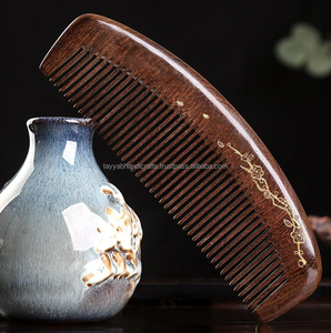 Set de Peine y Cepillo para Barba de Sándalo Natural, Marca Privada, Peine de Madera para Barba, Kit de Barba de la India - Product Image 1