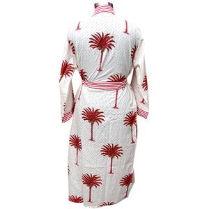 Kimono de Algodón 100% con Estampado de Árboles y Rayas, Cuello en V, Largo Completo, de Secado Rápido, para Verano, Ropa de Dormir Casual y Túnica de Playa - Product Image 6
