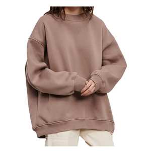 Suéter de cuello alto extragrande para mujer, forrado de lana, 100% algodón, ODM, estilo urbano para otoño e invierno - Product Image 4