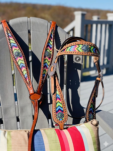 Conjunto de cabezada y pechera de cuero vacuno ligero estilo western con riendas, nuevo diseño, equipo de equitación de alta calidad - Product Image 3