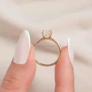 Igi/gia แล็บตัดเพชรวินเทจ14K สีเหลืองแหวนแต่งงาน/งานหมั้นใส่ได้ทั้งชายและหญิงสีขาวทองคุณภาพดีสำหรับงานปาร์ตี้ครบรอบ-คุ้มค่า - Product Image 4