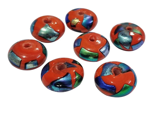 Perles de verre fantaisie artisanales africaines, perles Java Jatim Eye, perles vintage Lampwork Rivoli, perles de rocaille 4mm/6mm, assortiment de perles en vrac pour - Product Image 2