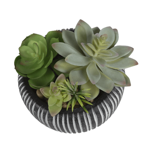 Migliori case e giardini 4.72 multicolore \ "pianta succulenta artificiale in vaso di pietra categoria di prodotti piante artificiali e verde - Product Image 2