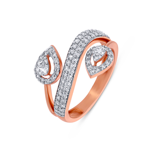 Anillo de Lujo de Oro Rosa de 18K con Diamante Corte Pera, Doble Halo y Pavé, Joyería para Aniversario de Bodas para Mujer - Product Image 3