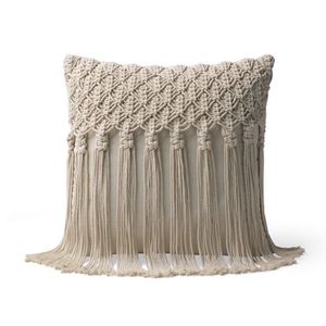 Housse de coussin en macramé faite à la main de qualité supérieure, taie d'oreiller décorative tissée pour salon, chambre, canapé, bureau à domicile - Product Image 6