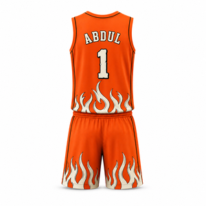 Ensemble d'uniformes de basketball personnalisés sublimés, maillot et short d'équipe, 100 % polyester, tissu respirant en maille, grande taille, unisexe, OEM - Product Image 4