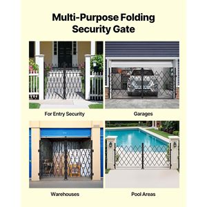 Cancello di Sicurezza Pieghevole Doppio Personalizzabile con Blocco, Design a Forbice, Ruote Girevoli a 360 Gradi, Barriera Esterna Retrattile in Acciaio - Product Image 6