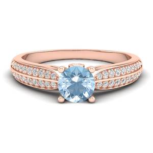 Anillos Solitarios de Plata de Ley 925 de Alta Calidad REYES con Moissanita y Piedra Preciosa Aguamarina, Regalo de Compromiso, Joyería Fina para Mujer - Product Image 5