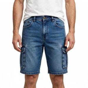Shorts Bermuda en jean délavé pour homme, taille mi-haute, braguette zippée, style décontracté, poches, 100% coton tissé, écologique, respirant BD - Product Image 2