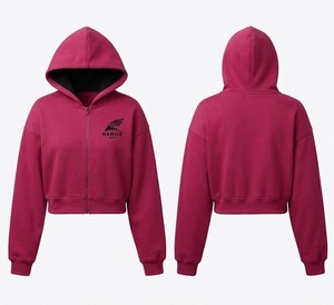 Hami Sports Sweat à capuche court zippé unisexe gris coupe classique couleur unie décontracté polaire 100% coton vêtement d'hiver service OEM - Product Image 3