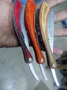Wholesale Professional Wood Handle <b>Straight</b> Edge Cut Barber Shaving <b>Razor</b> Folding Manual Shaver Body Hair Remover - Product Image 4