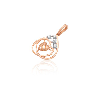 Elegante Colgante de Oro Rosa con Diamante Natural de 0.08 Quilates, Corte Brillante Redondo, Color HI, Claridad VS SI, Certificado IGI, para un Estilo Atemporal - Product Image 3