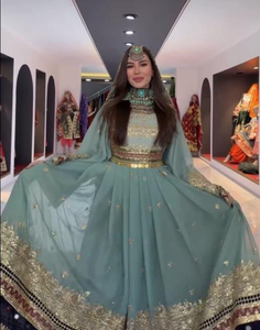 Wholesale Modern Handmade Kuchi Afghan Plus Size Wedding <b>Dresses</b> Lace Appliques Embroidery <b>Ruffles</b> Best Quality Cotton Fabric - Product Image 3