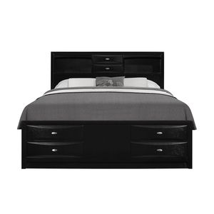 Cama Queen Negra Lucille, Muebles Elegantes Tapizados para Comodidad y Estilo - Product Image 2
