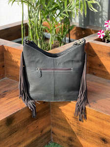 Nouveaux vrais cheveux élégants faits à la main sur cuir de vachette usiné Boho frange sacs à bandoulière Western à la mode femmes gland sacs à bandoulière - Product Image 4