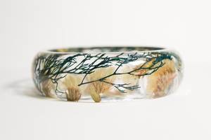 Real Flower Resin Bangle Nature Inspired Plant <b>Gift</b> For Women - Product Image 2