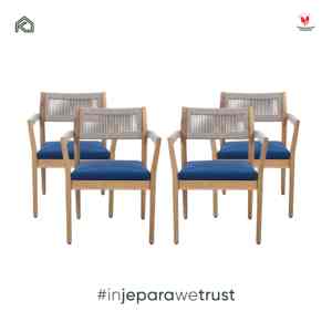 Premium Modern Portable Waterproof Outdoor Wicker <b>Armchair</b> Solid Teak Patio <b>Dining</b> Chair for Garden Hotel Restaurant Furniture - Product Image 5