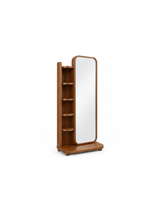 Armoire miroir autoportante en bois moderne avec 4 étagères, design minimaliste pour chambre à coucher, meuble de rangement pour la maison - Product Image 4