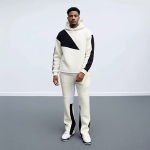 Sudadera Ligera Vintage con Estampado Personalizado para Hombre, de Poliéster/Algodón, con Lavado Ácido y Pedrería, Trajes Deportivos de Dos Tonos con Logotipo Impreso, Estilo Casual - Product Image 1