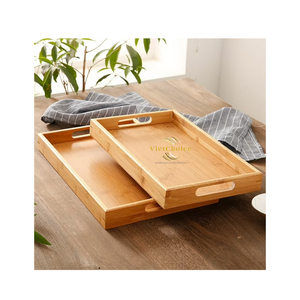 Bandeja de Almacenamiento Rectangular de Bambú, Apilable, con Acabado en Polvo, Diseño Minimalista, Apta para Lavavajillas, Segura para el Contacto con Alimentos, para Uso en la Mesa - Product Image 6