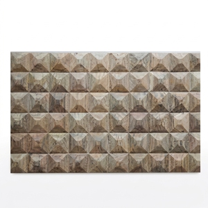 Decoración de Pared, Panel de Arte Mural Tallado en Madera Natural Moderna con Patrón Geométrico de Diamantes en 3D, Decoración de Interiores de Hogar Contemporánea de Lujo - Product Image 1