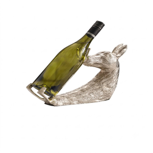 Luxury Silver Stag Head Wine Bottle Holder Creative Animal Single Bottle Display Rack For Home <b>Bar</b> Decor And Christmas Festive - Product Image 1