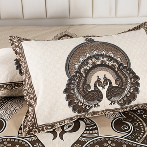 Couvre-lit en coton de qualité supérieure, imprimé à la main à Jaipur, avec deux taies d'oreiller et drap plat, prix de gros - Product Image 4