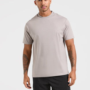 Camiseta estampada de algodón transpirable con cuello redondo para hombre, camiseta de compresión personalizada, ropa de marca, camiseta de algodón a la moda. - Product Image 3