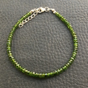 Diópsido de cromo 92,5 Pulsera de plata Joyas de piedras preciosas naranjas Forma de rondelle Cuentas de corte facetado Precio al por mayor - Product Image 5