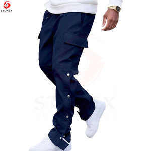 Men's 100% Cotton Breathable Quick-Dry Lightweight Summer <b>Cargo</b> Pants Stonewashed Mid Waist Button Fly Classic <b>Straight</b> <b>Leg</b> for - Product Image 3