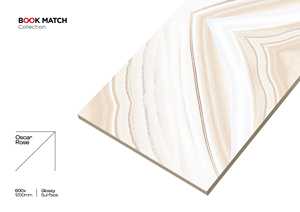 Baldosa de Porcelana Brillante Golden Bookmatch de 600x1200 mm para Piso y Pared, Diseño de Mármol PGVT - Product Image 3