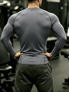 T-shirt de compression personnalisé pour le sport, motif graphique Cyber foncé, haut de fitness anti-UV - Product Image 2