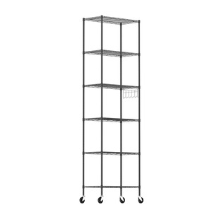 Étagère de cuisine multi-usages en acier inoxydable noir durable à 6 niveaux, autoportante, à prix avantageux - Product Image 5