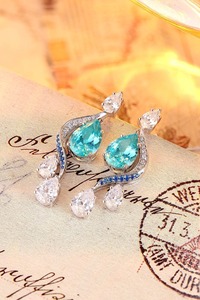 Boucles d'oreilles pendantes de luxe en zircon goutte d'eau, plaqué rhodium, argent 925, bijoux de mariage pour femme, serti griffe taille poire - Product Image 4