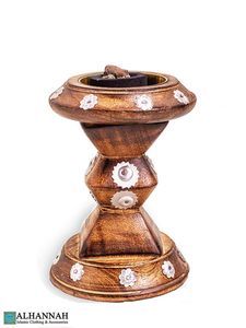 Bakhoor incense burner Hand-Made Sandalwood Incense Burner With Brass Insert Aromatic <b>Diffuser</b> All-Season Use Bakhoor Mubkhar - Product Image 5