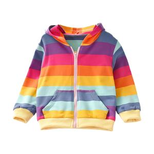 Sweat-shirt à capuche zippé pour enfants, garçons et filles, imprimé arc-en-ciel, en coton, à manches longues, coupe-vent, séchage rapide, décontracté - Product Image 1