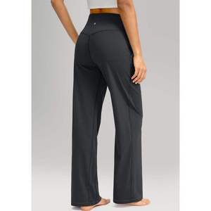 Pantalones de Vestir Casuales para Mujer, Cintura Elástica, Pierna Ancha, Pantalones Largos, Ropa de Trabajo de Oficina, Elegantes - Product Image 1
