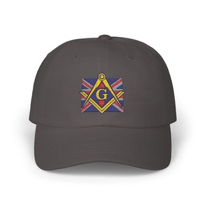 หมวกเบสบอลแบบกำหนดเอง Custom Master Mason Craft ลายปักสี่เหลี่ยมและเข็มทิศ G ของสหราชอาณาจักร ทำจากผ้าฝ้าย - Product Image 3