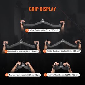 Accesorios para Máquina de Poleas LAT Pulldown, Barra T, Barra V, Juego de 5 Barras para Tríceps, Accesorios para Máquina de Ejercicios de Fuerza para Espalda - Product Image 5
