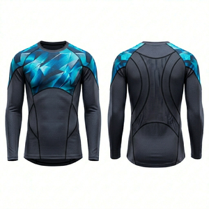 Maillot de compression Rash Guard personnalisé OEM pour hommes, MMA BJJ No Gi, vêtements de sport et de gym, sublimation, séchage rapide, tenue d'entraînement athlétique - Product Image 5