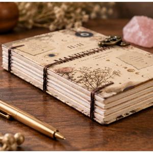 CRAFT HACKLE 11:11 Manifestation Journal Hardcover Genuine Leather Notebook Thread Sewn Brass Clasp 200-400 Pages for <b>Travel</b> - Product Image 2