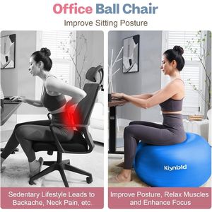 Palla da Yoga Extra Spessa Anti-Scoppio per Allenamento, Gravidanza e Stabilità, 4 Misure, Palla per Esercizi Resistente con Pompa a Pedale, Palla da Yoga Extra - Product Image 3