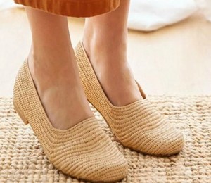 รองเท้าแตะปาล์มทำด้วยมือของผู้หญิง-รองเท้าแตะฟางโมร็อกโก, รองเท้าฤดูร้อน Boho - Product Image 3