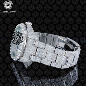 Montre de luxe pour homme Charm Jewells, mouvement mécanique analogique 40 mm, bracelet en acier inoxydable, cadran en cristal saphir, lunette sertie de diamants, 10 bars - Product Image 2
