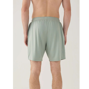 Pantalones Cortos Bermuda para Hombre, Color Verde Claro Sólido, de Secado Rápido, Cintura Media, Casuales y Deportivos, con Bolsillos, Cintura Elástica, Tejido de Punto - Product Image 2