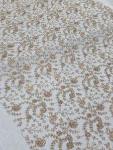 Tissu en dentelle brodée perlée avec sequins et perles pour la mode africaine, vêtements, sourcing, export, commerce, acheteur - Product Image 6