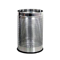 Poubelle à couvercle roulant perforé en acier inoxydable ABK, type ouvert, pour usage intérieur/extérieur, maison, bureau, cuisine